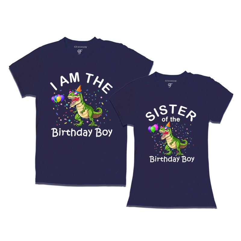 Birthday Boy With Sister -Dinosaur Theme T-shirts