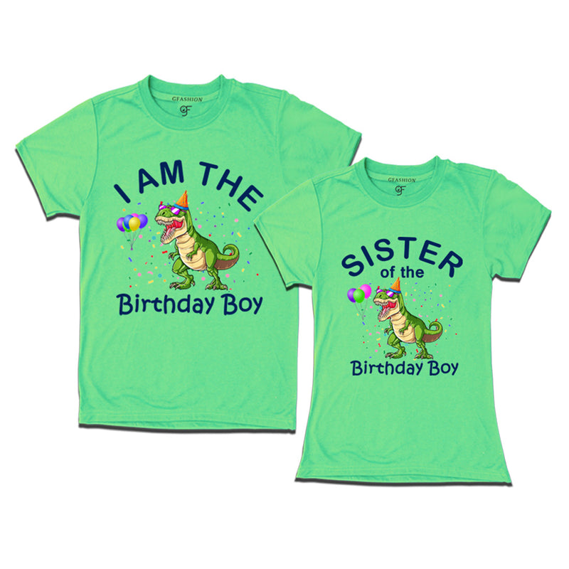 Birthday Boy With Sister -Dinosaur Theme T-shirts