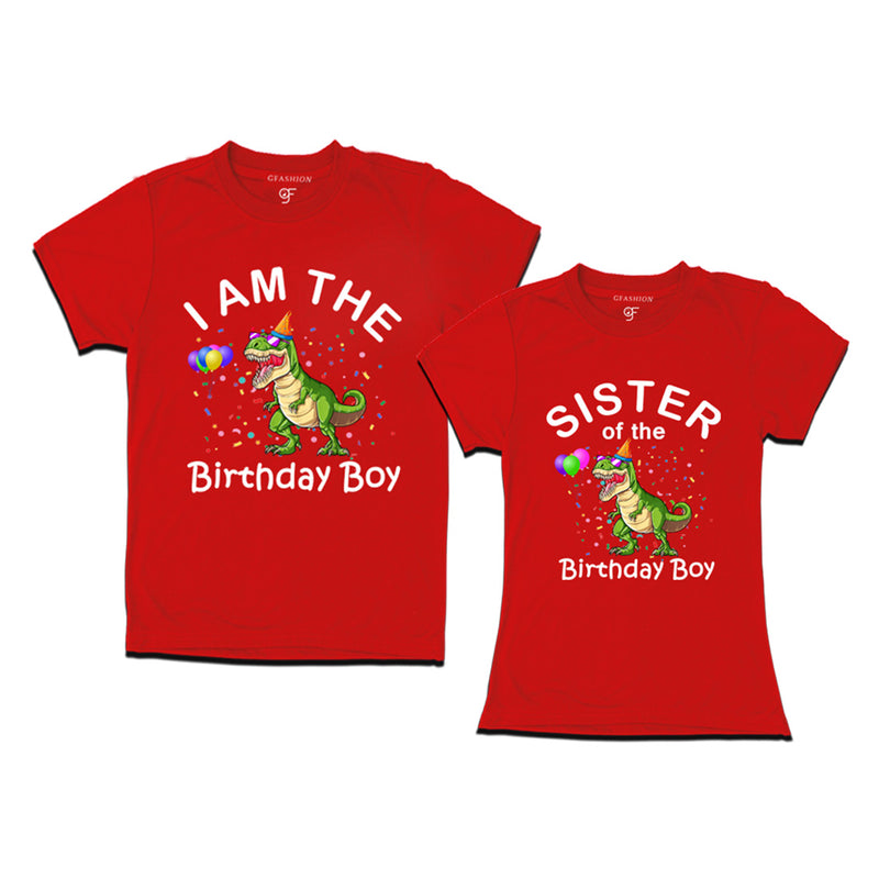 Birthday Boy With Sister -Dinosaur Theme T-shirts