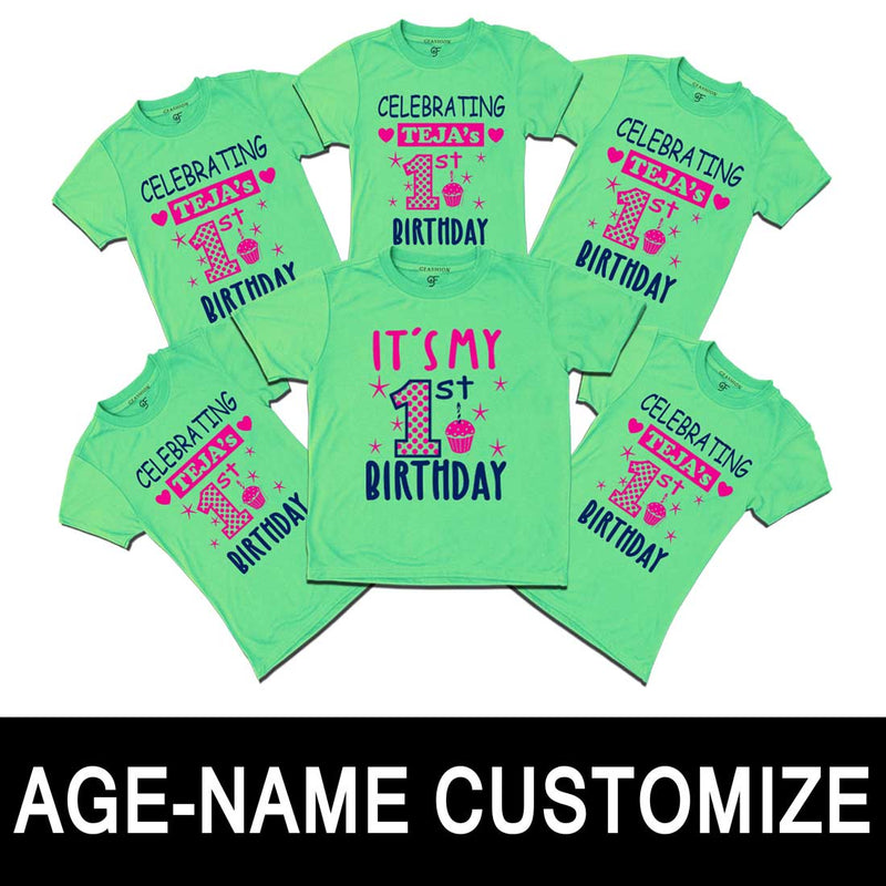 Birthday Celebration Customized T-shirts-Pista Green-gfashion 