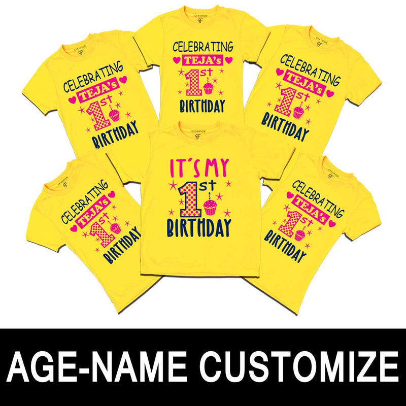Birthday Celebration Customized T-shirts-Yellow-gfashion 