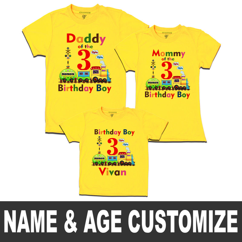 Birthday Family T-shirts with Name and Age Customized in Yellow Color available @ gfashion.jpg