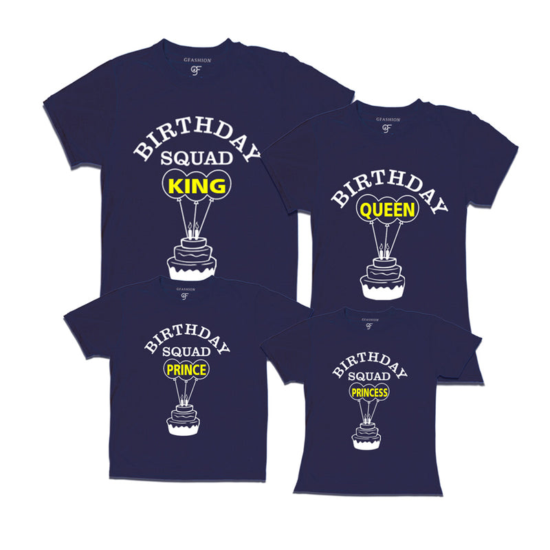 Birthday Queen Family T-shirts-Navy-gfashion