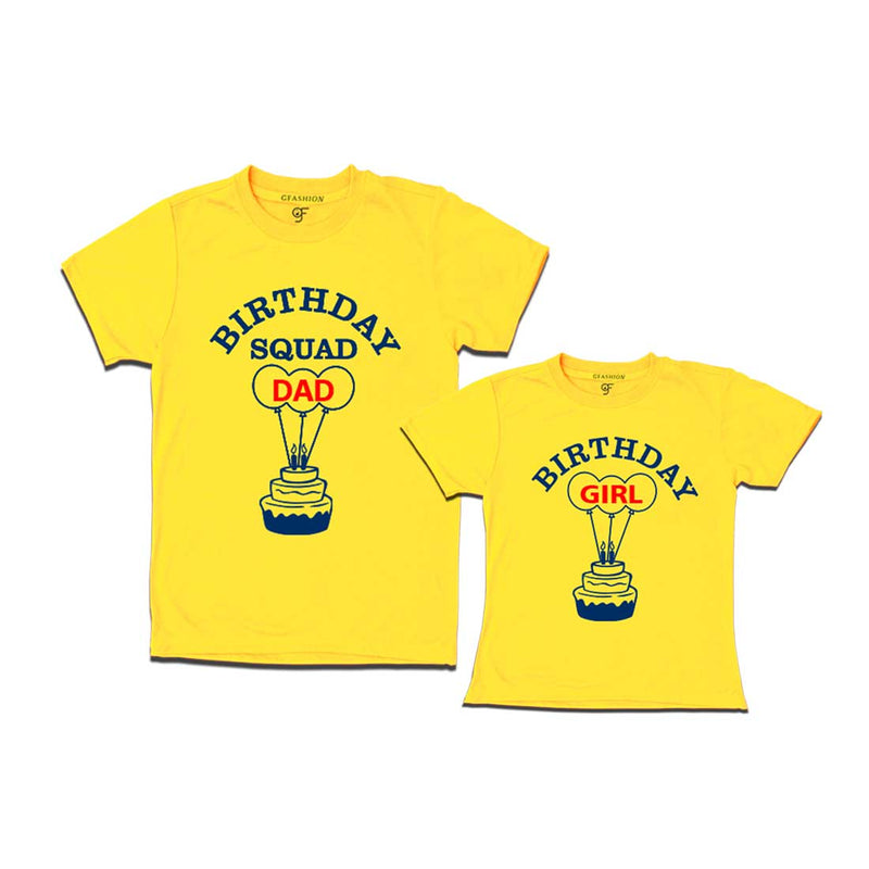 Birthday Squad Dad Birthday Girl T-shirts-Yellow-gfashion