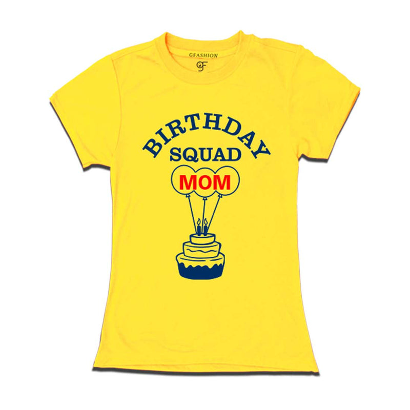 Birthday Squad Mom T-shirt-Yellow-gfashion 
