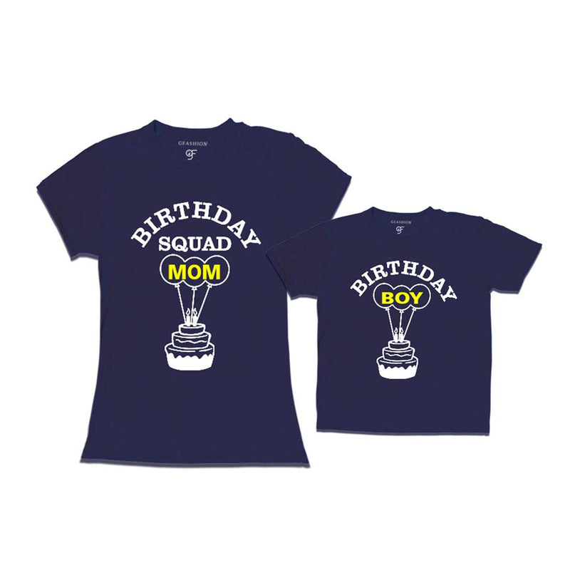 Birthday Squad Mom,Birthday Boy T-shirt-Navy-gfashion