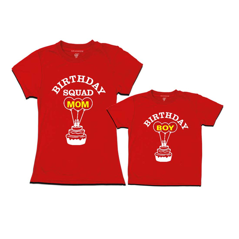 Birthday Squad Mom,Birthday Boy T-shirt-Red-gfashion