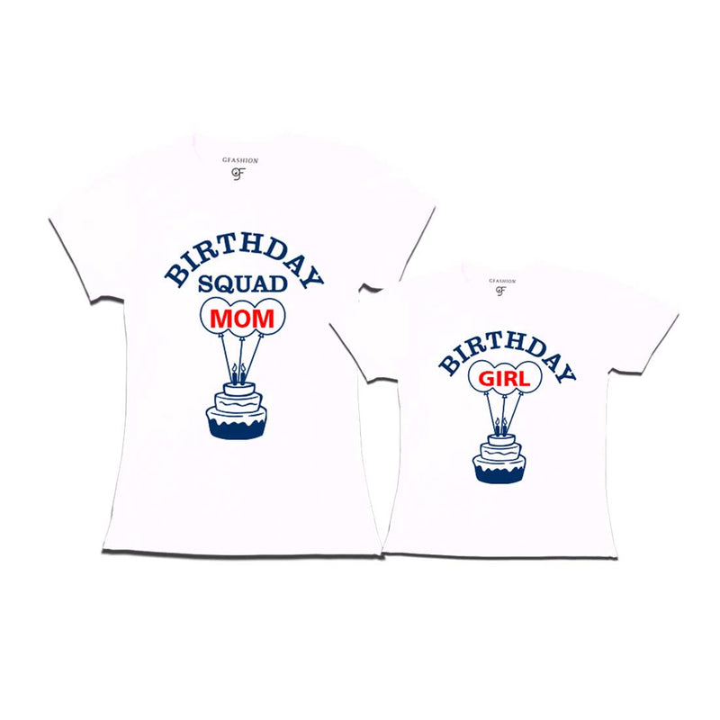 Birthday Squad Mom Birthday Girl T-shirt-White-gfashion
