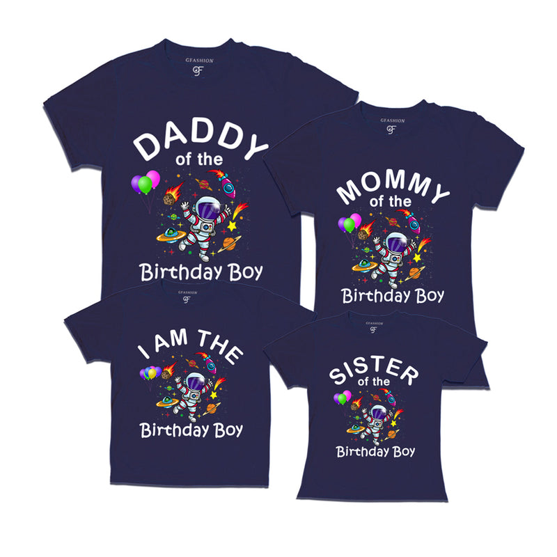 Birthday T-shirts for Boy With Family Space Theme