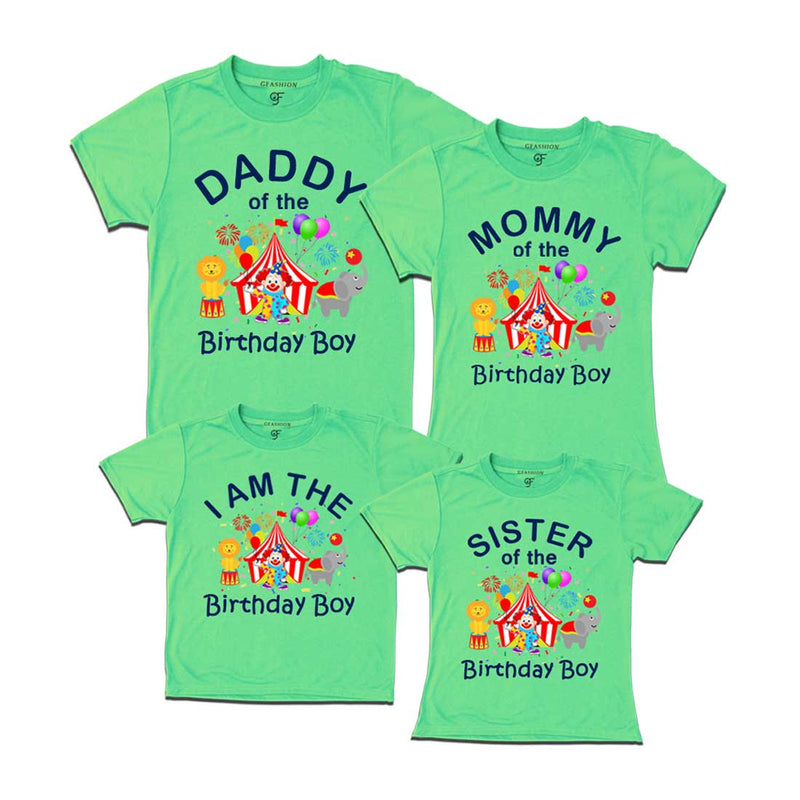 Birthday T-shirts for Boy with Family-Cirus Theme in Pista Green Color available @ gfashion.jpg