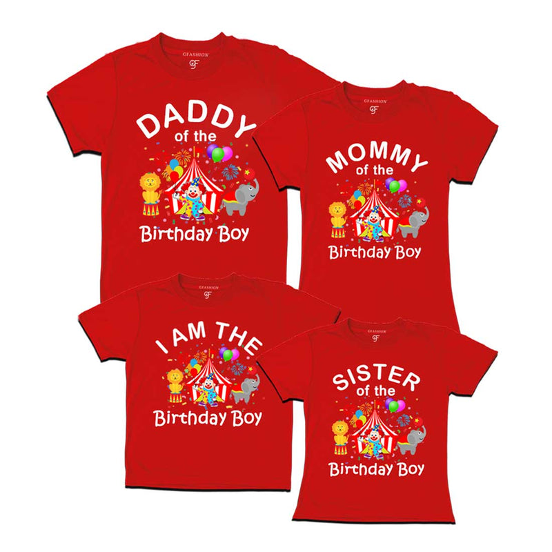 Birthday T-shirts for Boy with Family-Cirus Theme in Red Color available @ gfashion.jpg