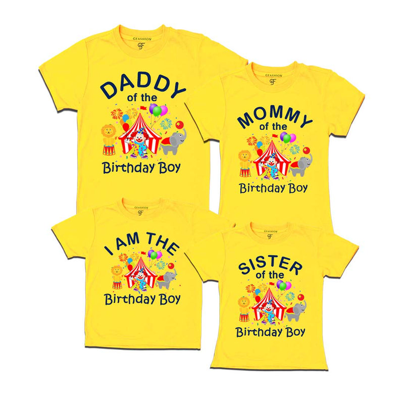 Birthday T-shirts for Boy with Family-Cirus Theme in Yellow Color available @ gfashion.jpg