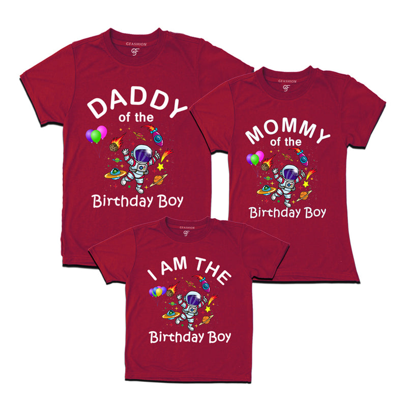 Birthday T-shirts for Dad Mom and Son Space Theme