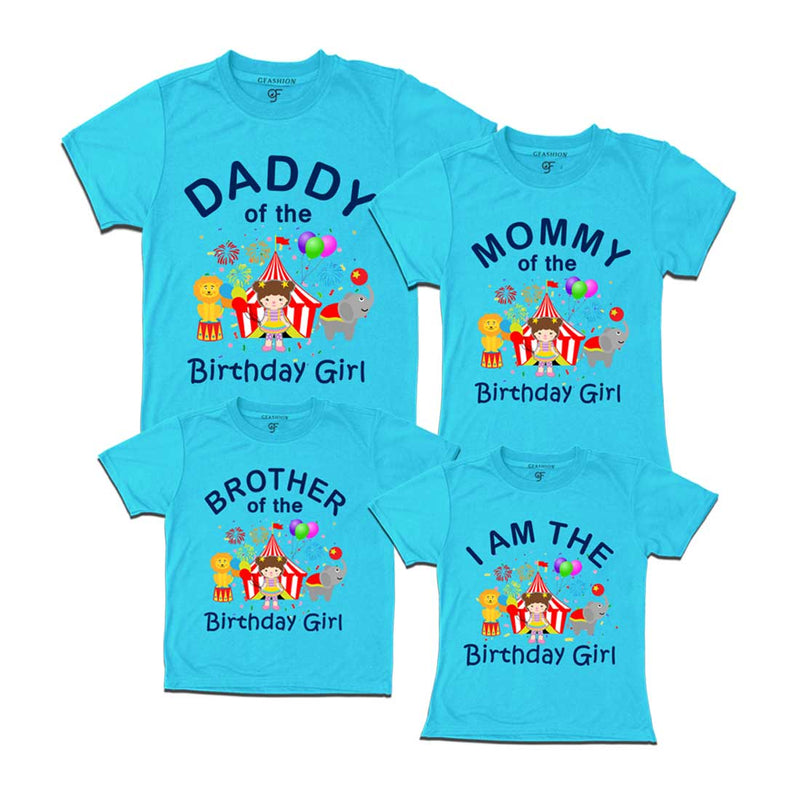 Birthday T-shirts for Girl with Family-Circus Theme in Sky Blue Color available @ gfashion.jpg