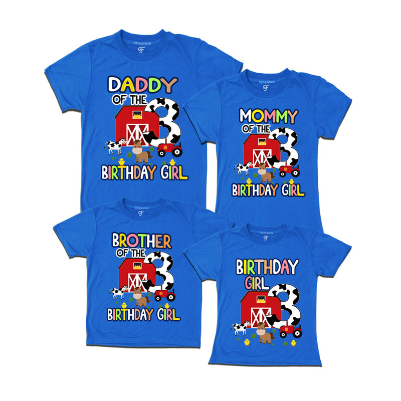 Birthday T-shirts for Girl with Family-Farm House Theme in Blue Color available @ gfashion.jpg