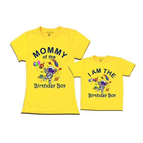 Birthday T-shirts for Mom and Son Space Theme