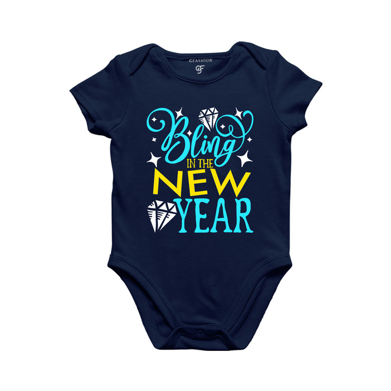 Bling in the New Year Baby Bodysuit or Rompers or Onesie in Navy Color avilable @ gfashion.jpg