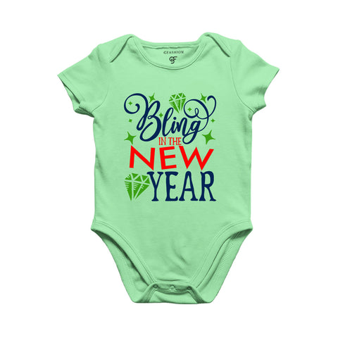 Bling in the New Year Baby Bodysuit or Rompers or Onesie in Pista Green Color avilable @ gfashion.jpg