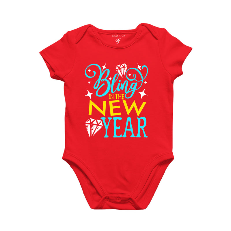 Bling in the New Year Baby Bodysuit or Rompers or Onesie in Red Color avilable @ gfashion.jpg