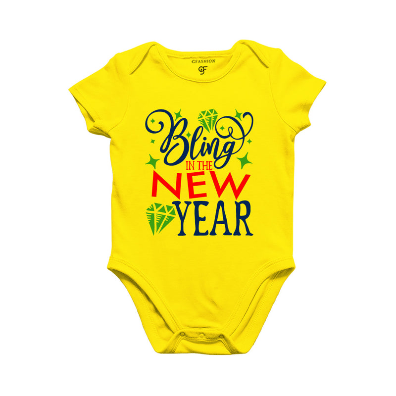 Bling in the New Year Baby Bodysuit or Rompers or Onesie in Yellow Color avilable @ gfashion.jpg