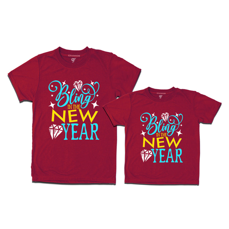 Bling in the New Year Combo T-shirts in Maroon Color avilable @ gfashion.jpg