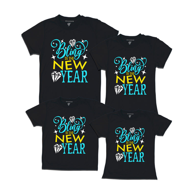 Bling in the New Year T-shirts for  Family-Friends-Group in Black Color avilable @ gfashion.jpg