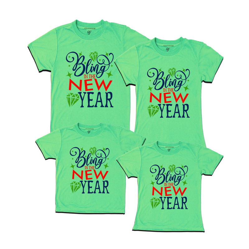 Bling in the New Year T-shirts for  Family-Friends-Group in Pista Green Color avilable @ gfashion.jpg