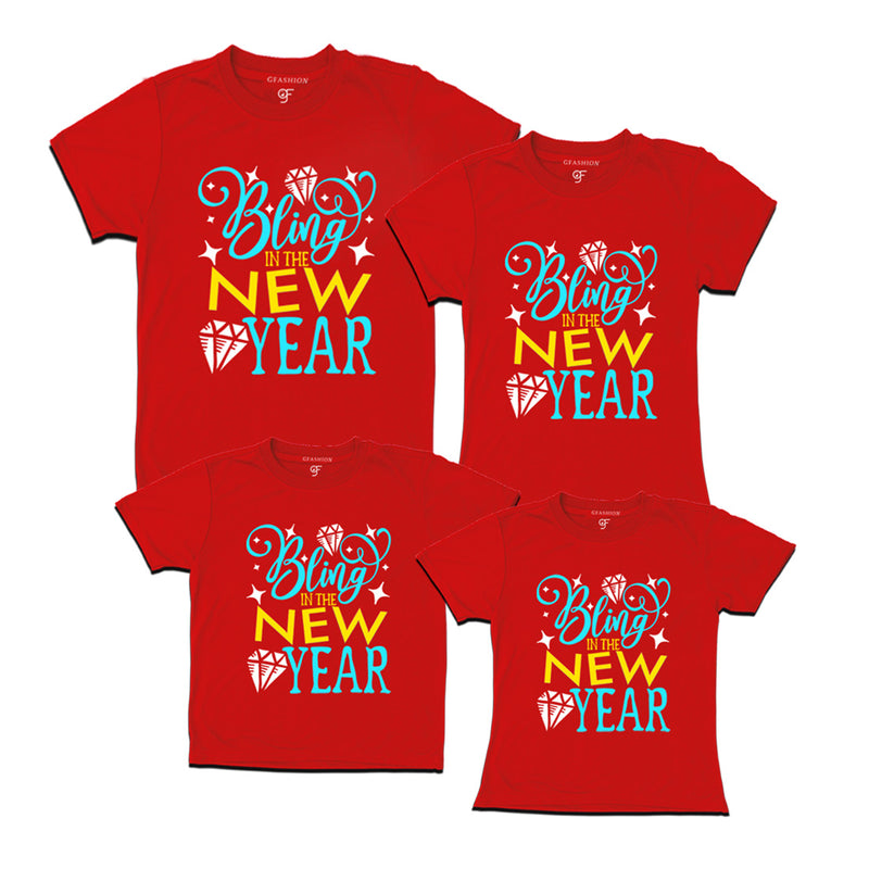 Bling in the New Year T-shirts for  Family-Friends-Group in Red Color avilable @ gfashion.jpg