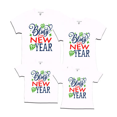 Bling in the New Year T-shirts for  Family-Friends-Group in White Color avilable @ gfashion.jpg