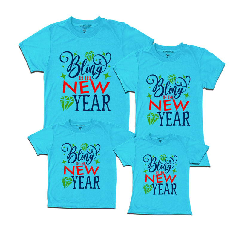 Bling in the New Year T-shirts for  Family in Sky Blue Color avilable @ gfashion.jpg