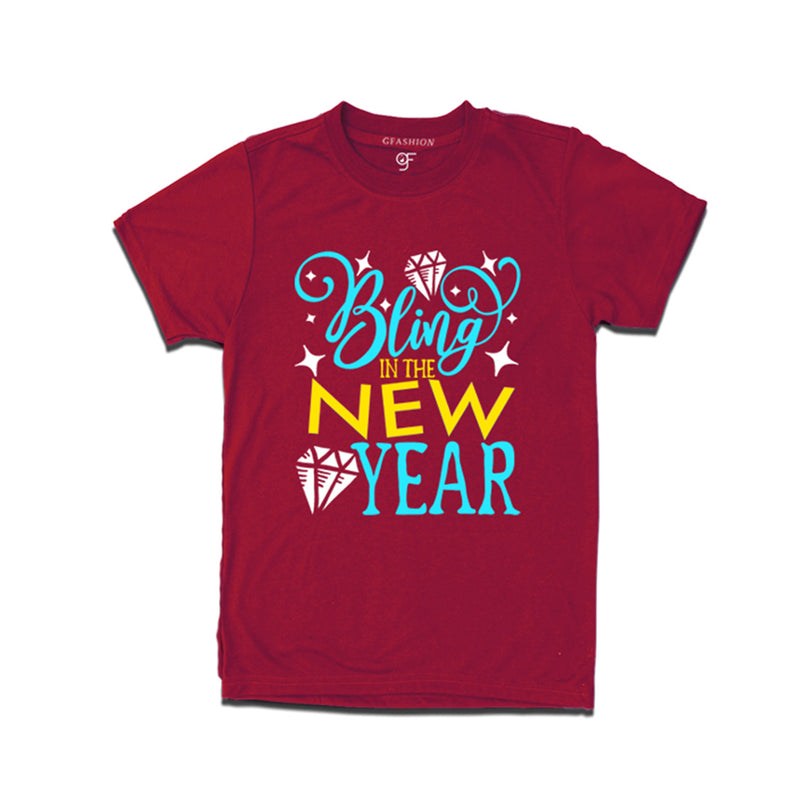 Bling in the New Year T-shirts for Men-Women-Boy-Girl in Maroon Color avilable @ gfashion.jpg