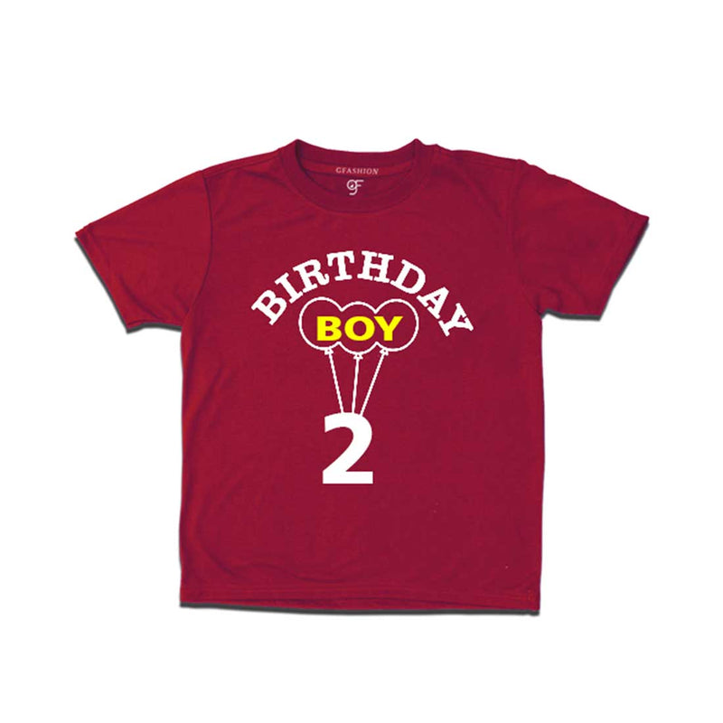 Boy 2nd Birthday T-shirt-Maroon-gfashion 