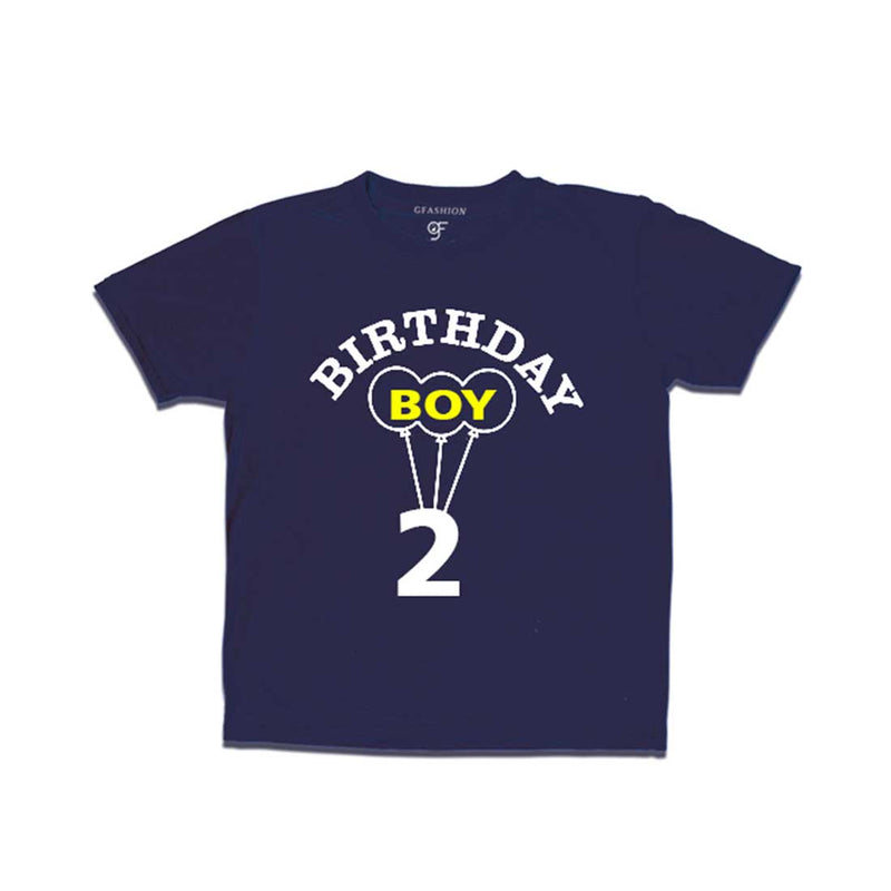 Boy 2nd Birthday T-shirt-Navy-gfashion 