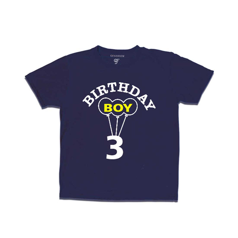 Boy 3rd Birthday T-shirt-Navy-gfashion