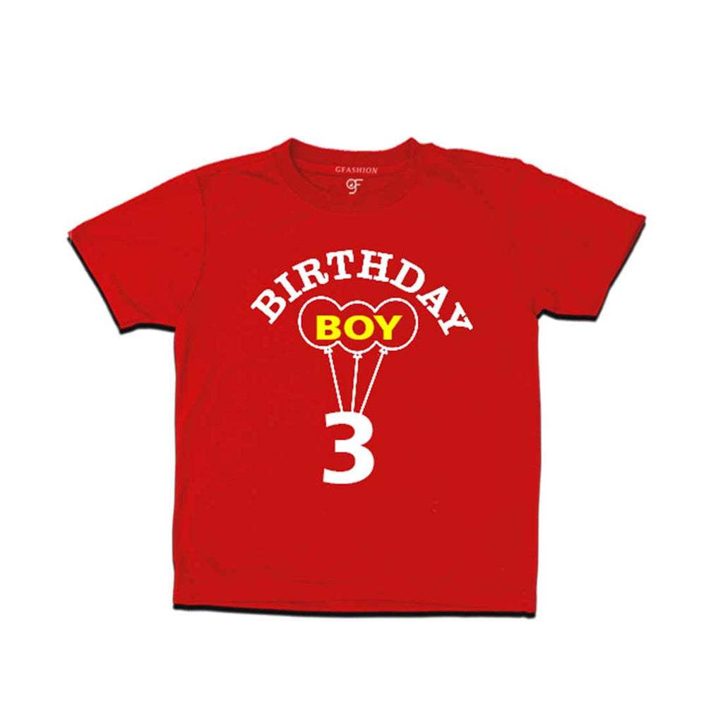 Boy 3rd Birthday T-shirt-Red-gfashion 