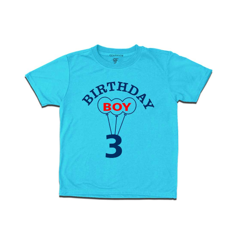 Boy 3rd Birthday T-shirt-Sky Blue-gfashion