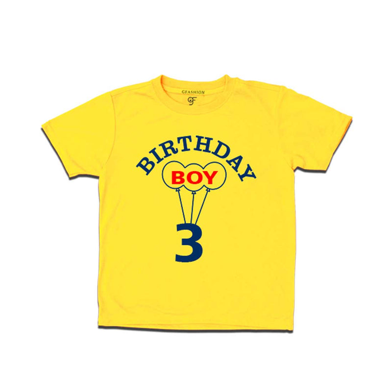 Boy 3rd Birthday T-shirt-Yellow-gfashion 