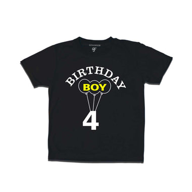 4th Birthday  Boy T-shirt in Black color available @ gfashion