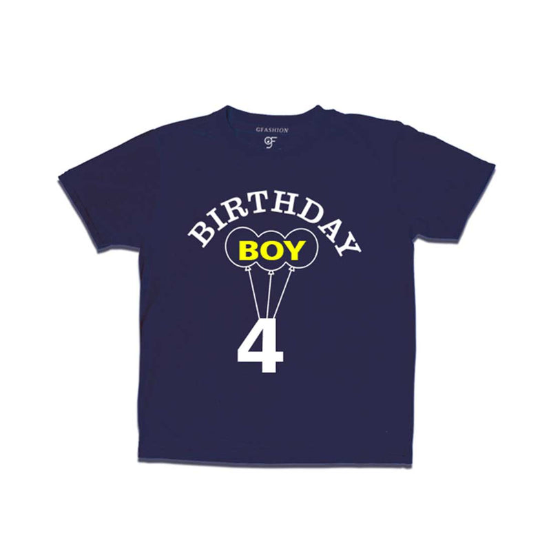 4th Birthday  Boy T-shirt in Navy color available @ gfashion