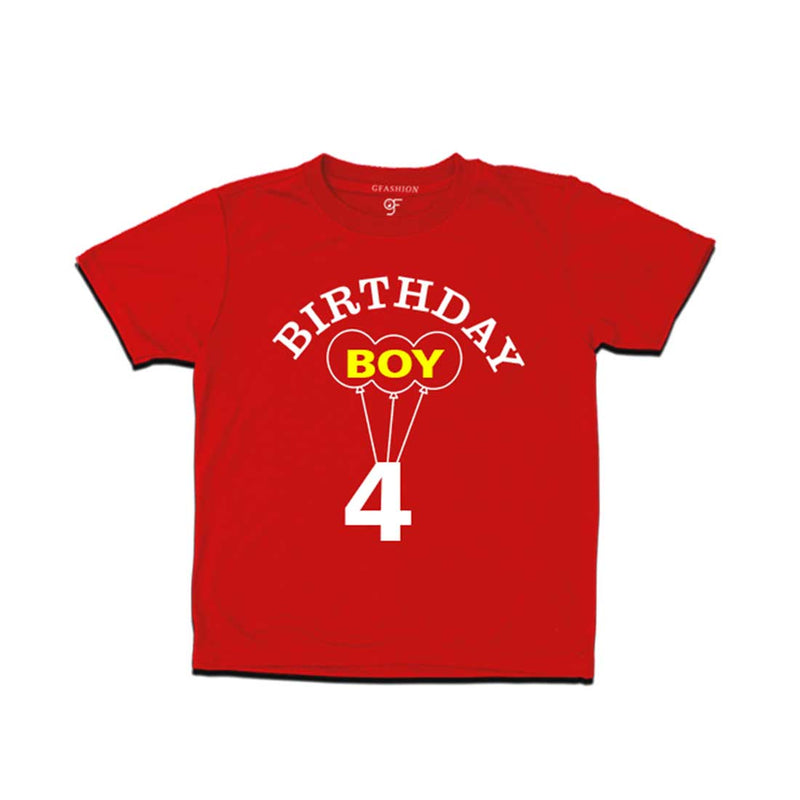 4th Birthday  Boy T-shirt in Red color available @ gfashion