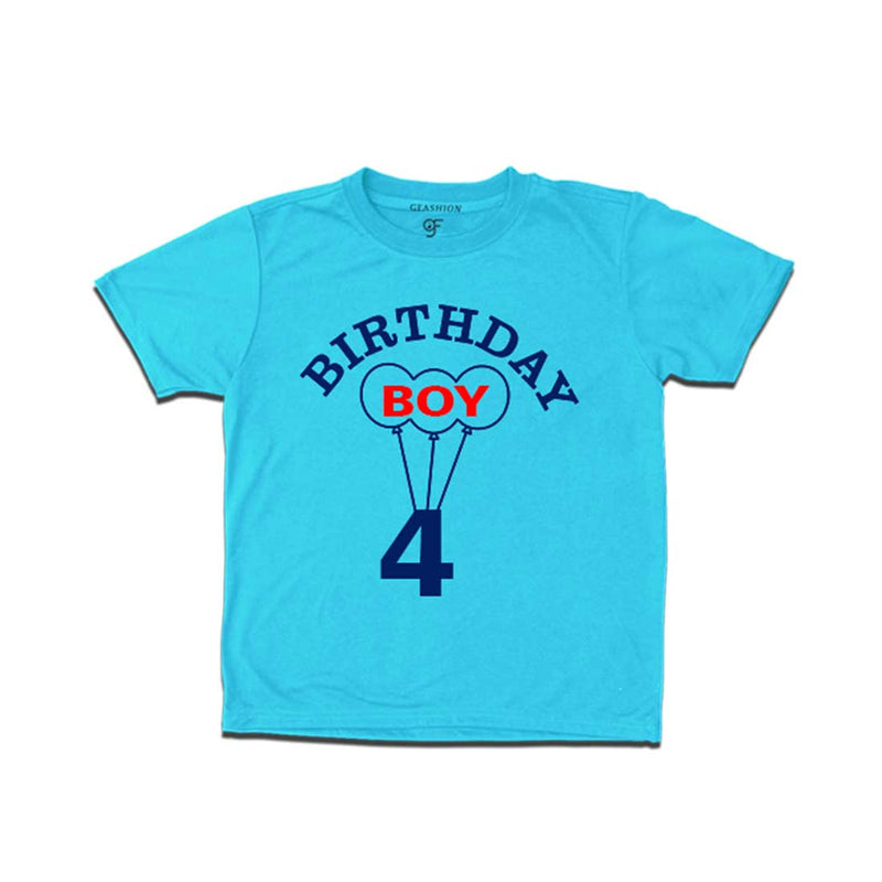 4th Birthday  Boy T-shirt in Sky Blue color available @ gfashion