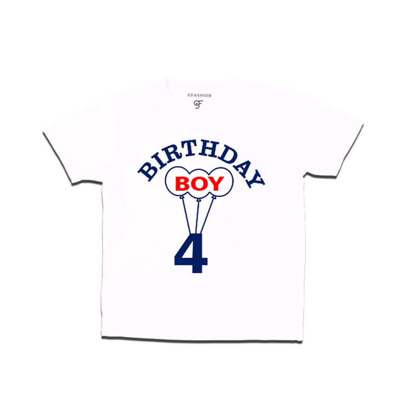 4th Birthday  Boy T-shirt in White color available @ gfashion
