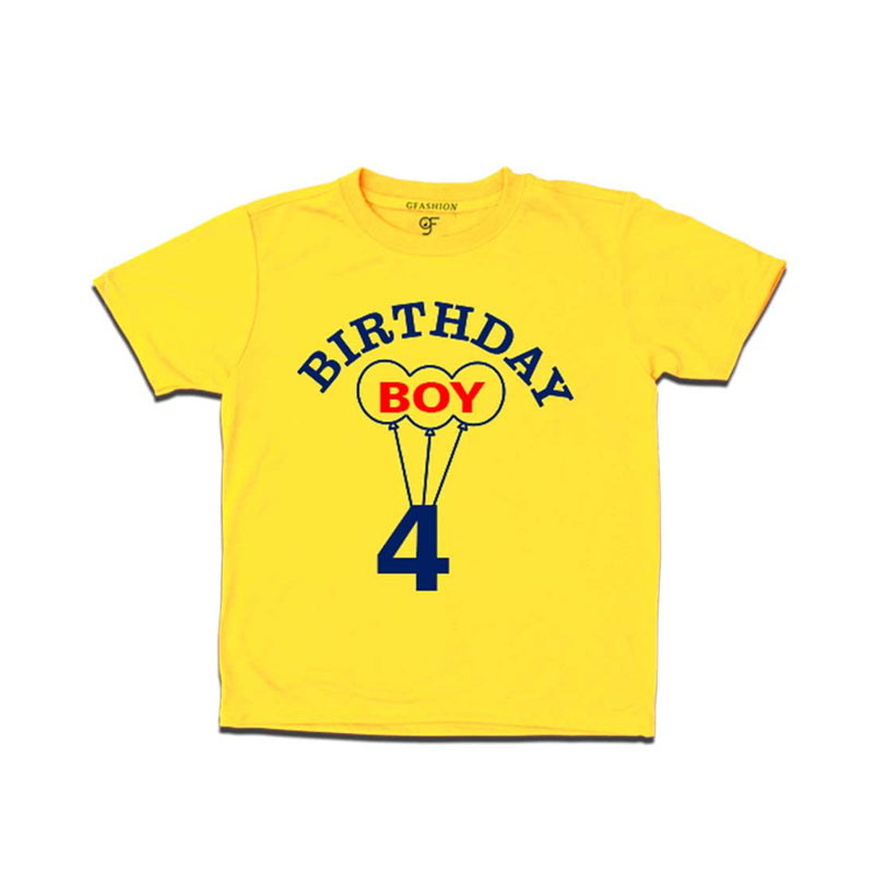 4th Birthday  Boy T-shirt in Yellow color available @ gfashion