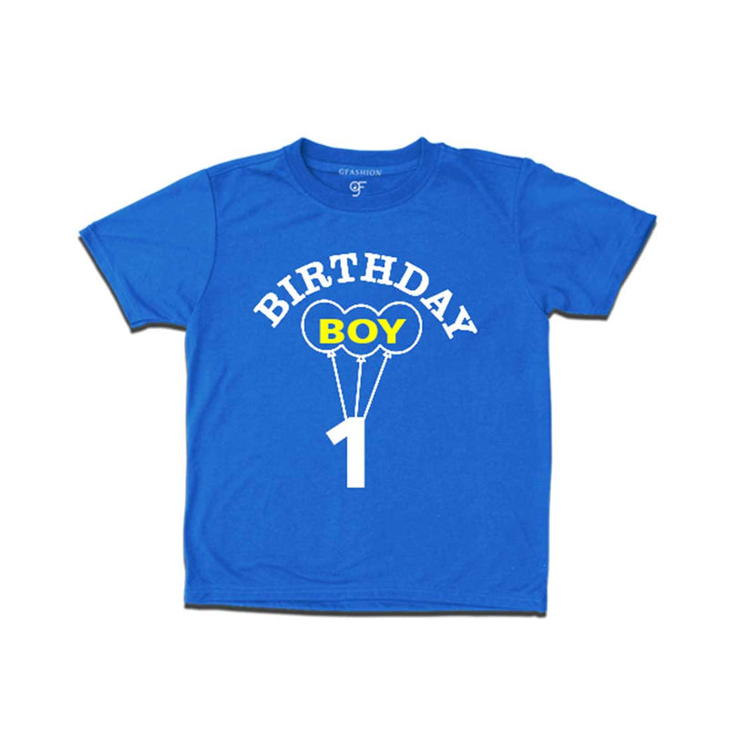 Boy First Birthday T-shirt-Blue-gfashion 