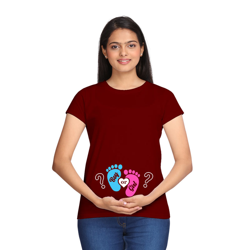 Boy (or) Girl Maternity T-shirts in Maroon Color  available @ gfashion.jpg