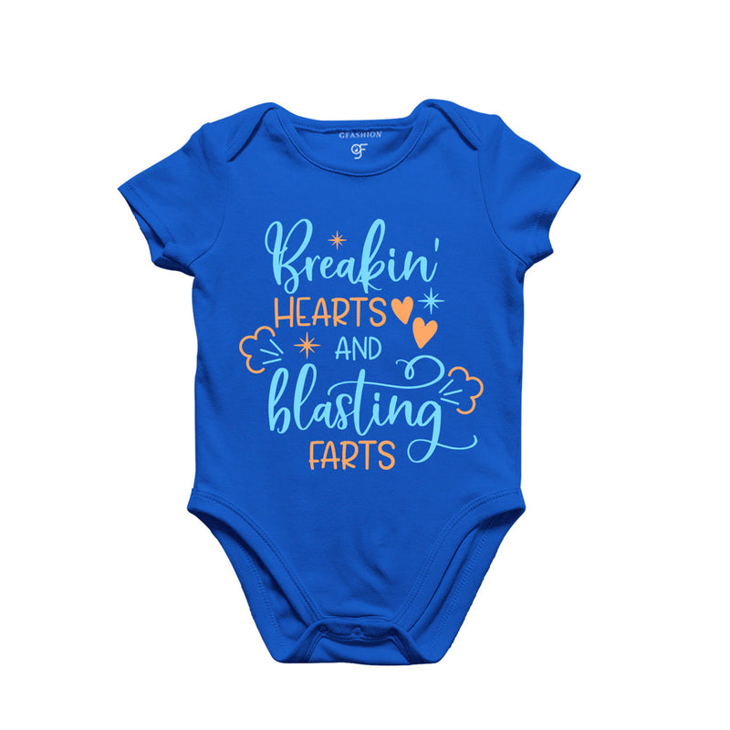 Break in Hearts and Blasting Farts -Baby Bodysuit or Rompers or Onesie in Blue Color available @ gfashion.jpg