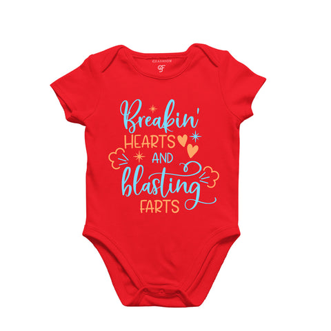 Break in Hearts and Blasting Farts -Baby Bodysuit or Rompers or Onesie in Red Color available @ gfashion.jpg
