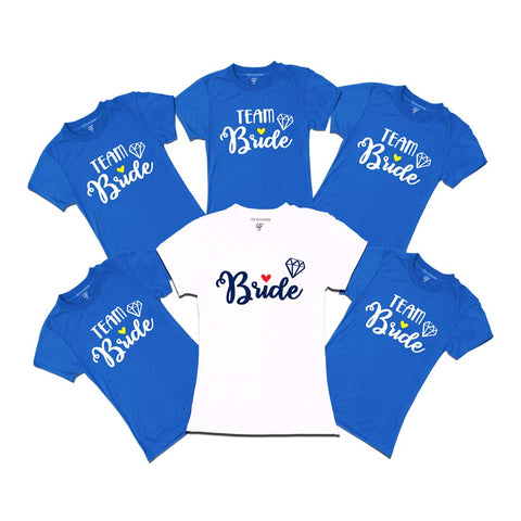 Bride Team T-shirts-Blue-gfashion 