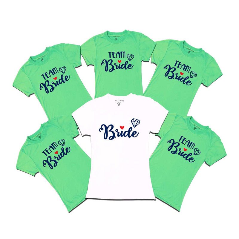 Bride Team T-shirts-Pista Green-gfashion 