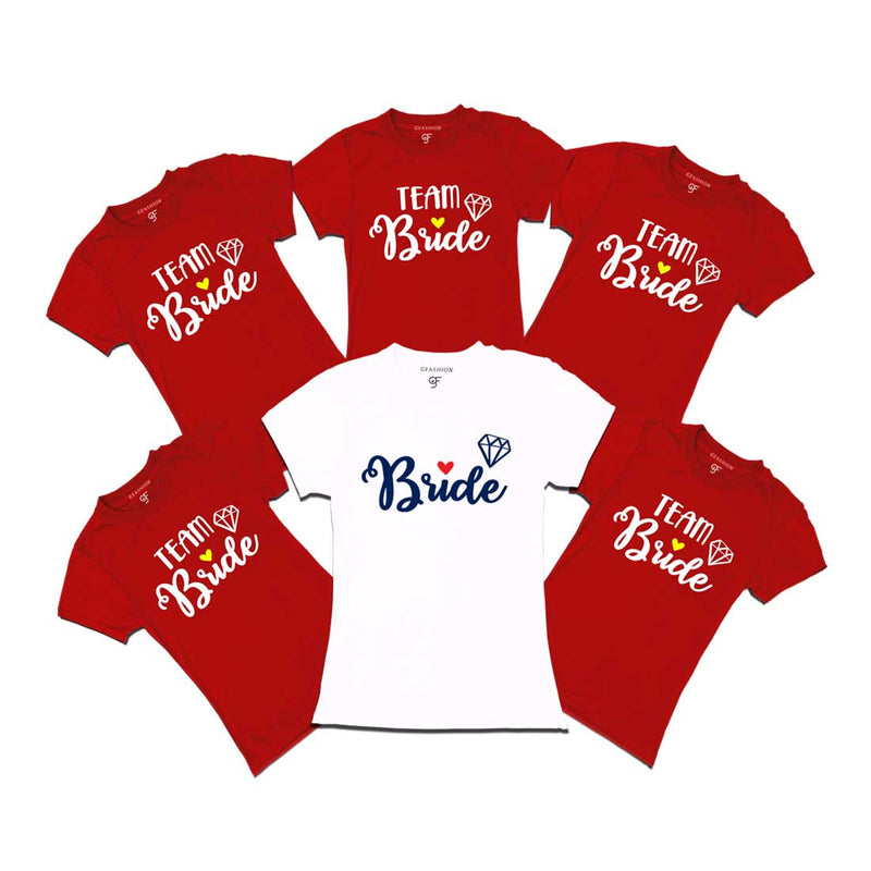 Bride Team T-shirts-Red-gfashion 